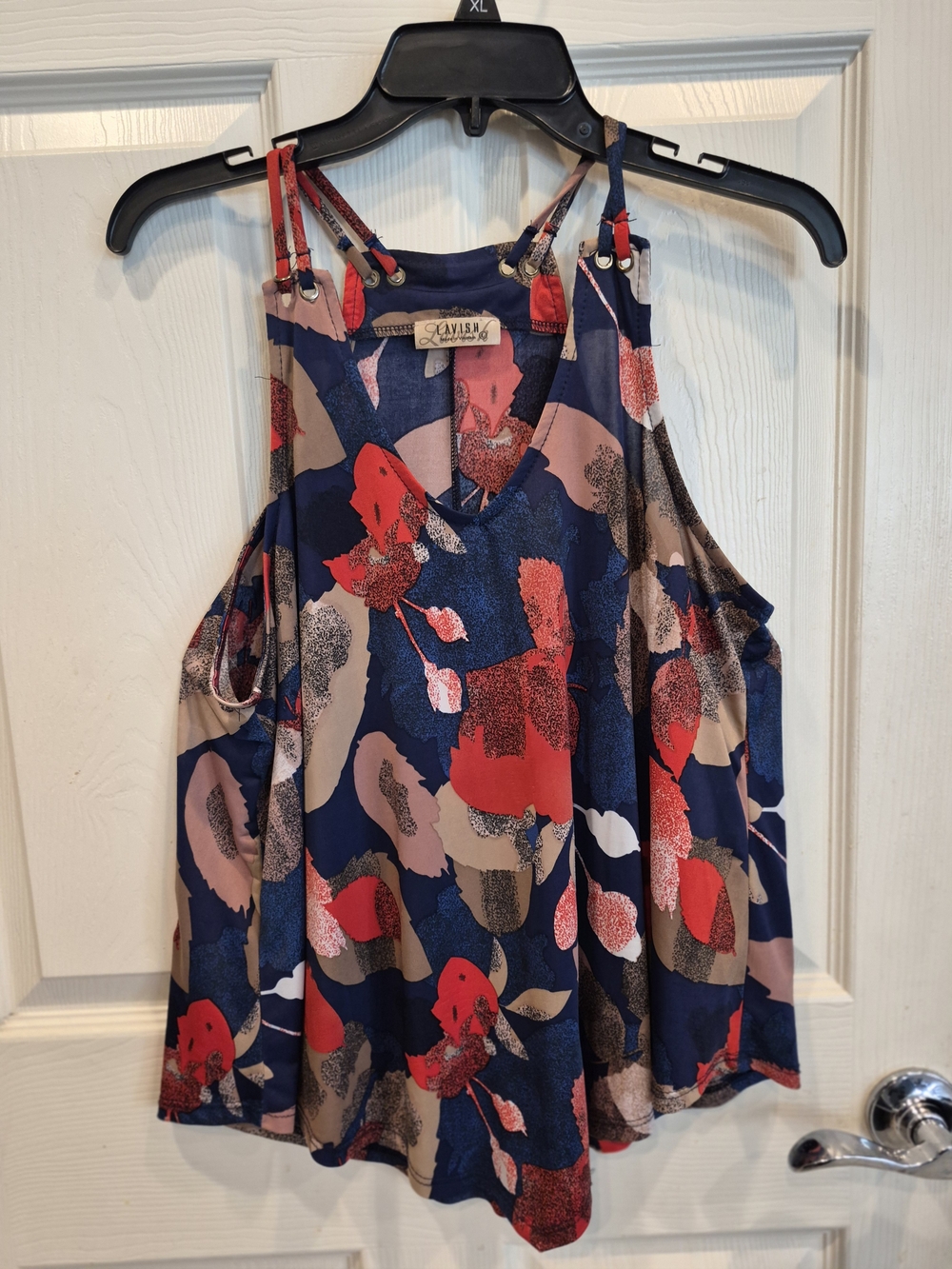 5/25 Lavish Navy and Red Floral Spaghetti Strap Cami